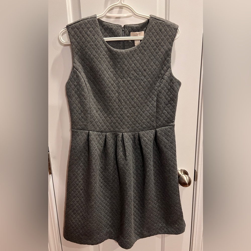 Loft Grey Quilted Dress